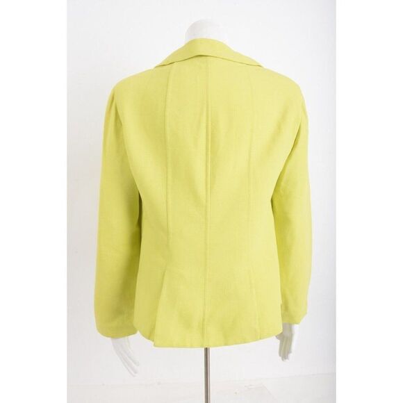 Vintage Donna Karen NY Womens Suit Jacket Blazer Vintage US 8 chartreuse Yellow - Picture 5 of 6
